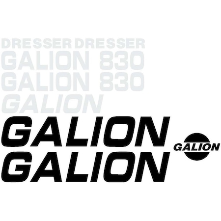 Aftermarket New Decal Set for Galion 830 Includes 12' x 1-1/2" White Stripe & Dresser Decals MAE30-0226